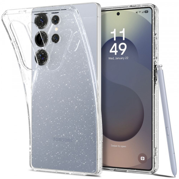 Husa pentru Samsung Galaxy S25 Ultra S938, Spigen, Liquid Crystal Glitter, Transparenta ACS08950