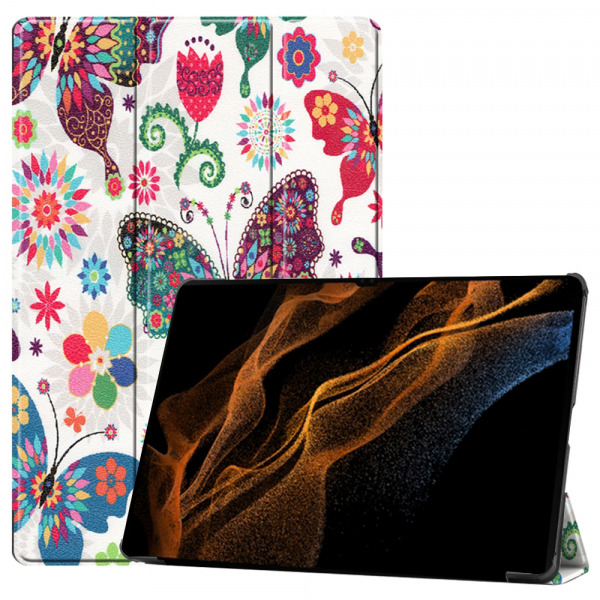 Husa pentru Samsung Galaxy Tab S10 Ultra / Tab S9 Ultra / Tab S8 Ultra, Techsuit, FoldPro Butterfly, Multicolor