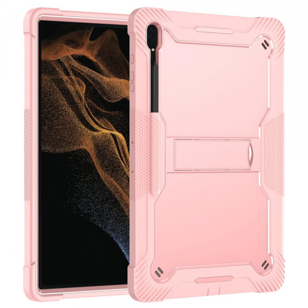 Husa pentru Samsung Galaxy Tab S10 Ultra / Tab S9 Ultra / Tab S8 Ultra, Techsuit, Rugged TabShell, Roz