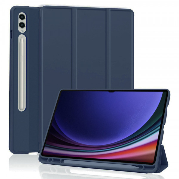 Husa pentru Samsung Galaxy Tab S10 Ultra / Tab S9 Ultra, Techsuit, Flex Trifold, Bleumarin