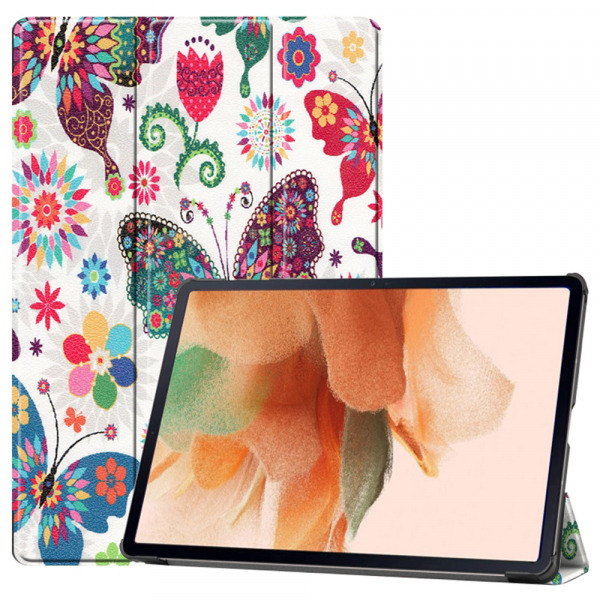 Husa pentru Samsung Galaxy Tab S8+ / Tab S7 FE / Tab S7+, Techsuit, FoldPro Butterfly, Multicolor