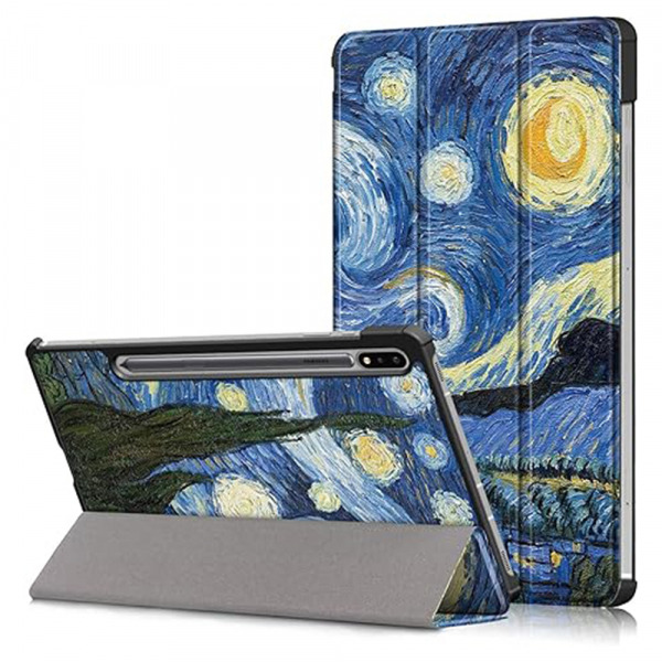 Husa pentru Samsung Galaxy Tab S8+ / Tab S7 FE / Tab S7+, Techsuit, FoldPro Starry Night, Multicolor