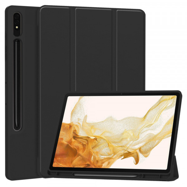 Husa pentru Samsung Galaxy Tab S8 / Tab S7 T875 / Tab S7 T870, Techsuit, Flex Trifold, Neagra