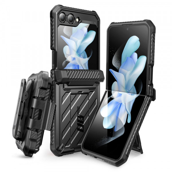 Husa pentru Samsung Galaxy Z Flip5 F731, Supcase, Unicorn Beetle Pro, Neagra