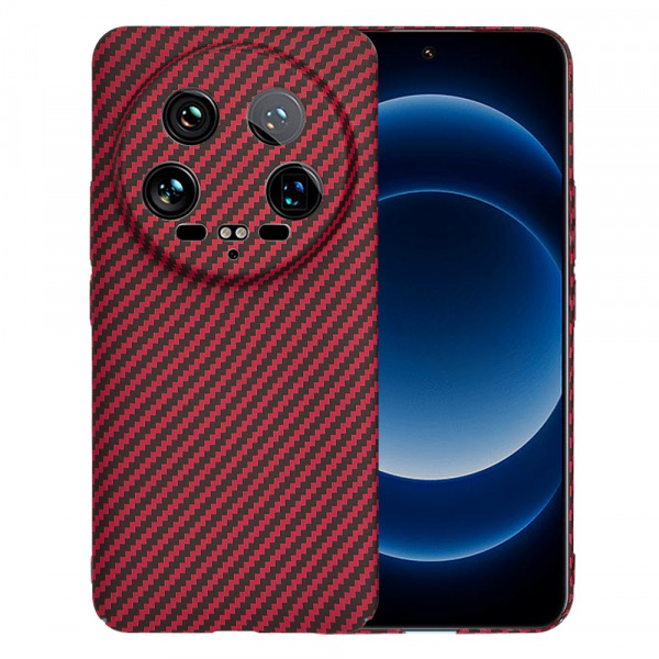 Husa pentru Xiaomi 14 Ultra, Techsuit, Carbonite FiberShell, Rosie