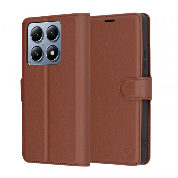 Husa pentru Xiaomi 14T Pro, Techsuit, Leather Folio, Maro