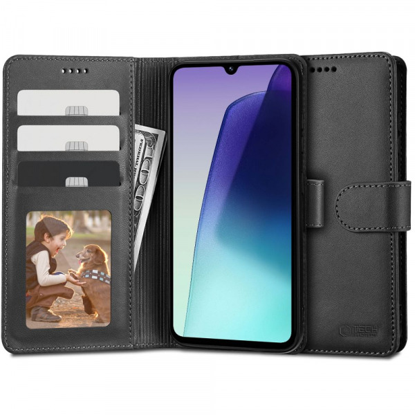 Husa pentru Xiaomi Poco C75 5G / C75 / Redmi 14C, Tech-Protect, Wallet, Neagra