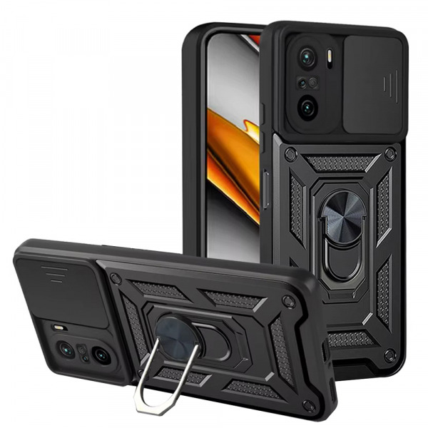 Husa pentru Xiaomi Poco F3 / Mi 11i, Techsuit, CamShield, Neagra