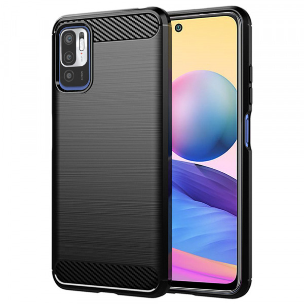 Husa pentru Xiaomi Poco M3 Pro 5G / Redmi Note 10 5G, Techsuit, Carbon, Neagra