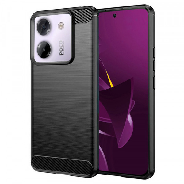 Husa pentru Xiaomi Poco M7 Pro 5G, Techsuit, Carbon, Neagra