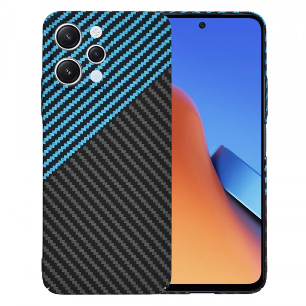 Husa pentru Xiaomi Redmi 12 5G / 12, Techsuit, Carbonite FiberShell, Neagra Bleu