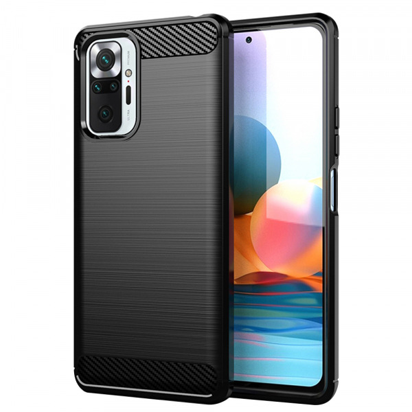 Husa pentru Xiaomi Redmi Note 10 Pro Max / Note 10 Pro, Techsuit, Carbon, Neagra