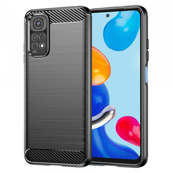 Husa pentru Xiaomi Redmi Note 11S / Note 11, Techsuit, Carbon, Neagra