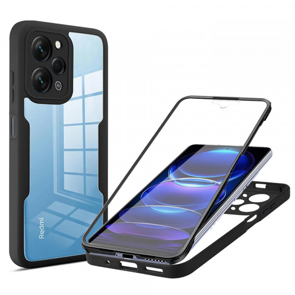 Husa pentru Xiaomi Redmi Note 12 4G, Techsuit, ColorVerse 360, Neagra
