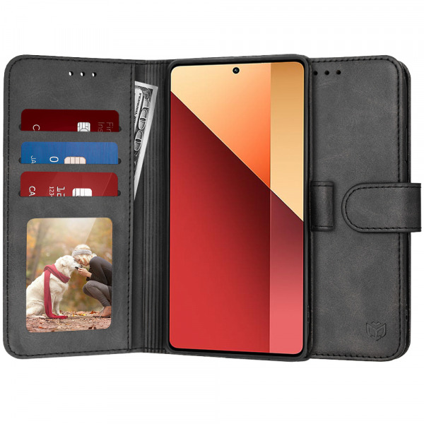 Husa pentru Xiaomi Redmi Note 13 Pro 4G / Poco M6 Pro 4G, Techsuit, Diary Book, Neagra