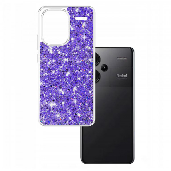 Husa pentru Xiaomi Redmi Note 13 Pro+, Techsuit, Sparkly Glitter, Mov