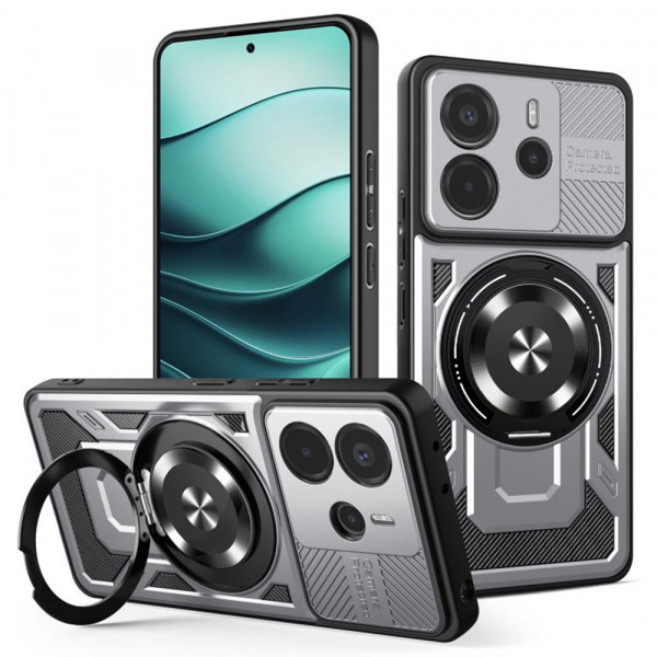 Husa pentru Xiaomi Redmi Note 14 4G (Regional), Techsuit, RuggedCam, Gri