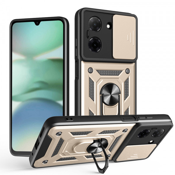 Husa pentru Xiaomi Redmi Note 14 4G (Standard), Techsuit, CamShield, Aurie