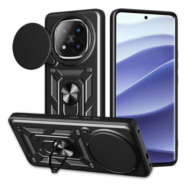 Husa pentru Xiaomi Redmi Note 14 Pro+ 5G, Techsuit, CamShield, Neagra