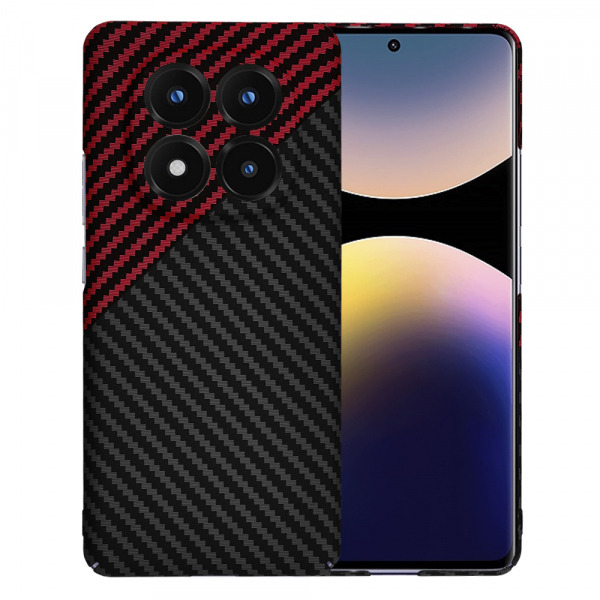 Husa pentru Xiaomi Redmi Note 14 Pro+ 5G, Techsuit, Carbonite FiberShell, Neagra Rosie