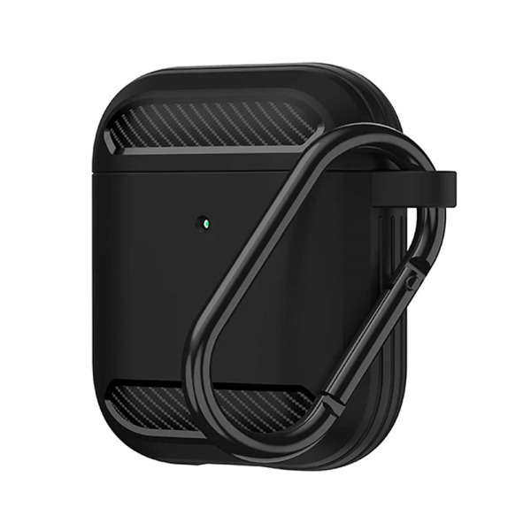 Husa Techsuit Carbon pentru Apple AirPods Gen 2 / Gen 1, Neagra