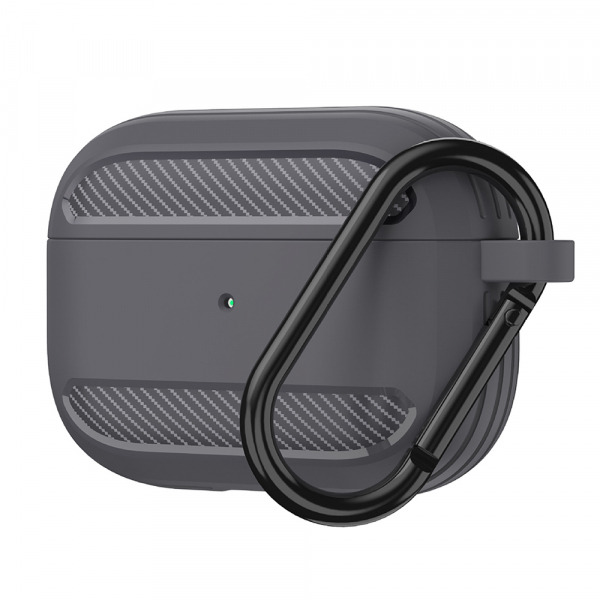 Husa Techsuit Carbon pentru Apple AirPods Pro Series, Gri