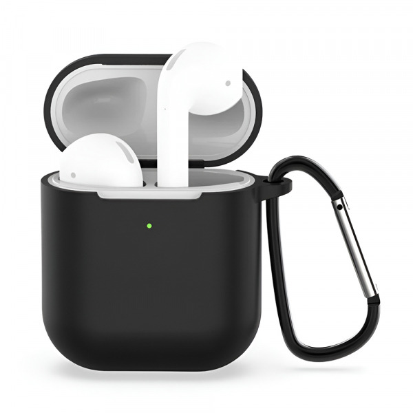 Husa Techsuit Silicone pentru Apple AirPods Gen 1 / Gen 2, Neagra