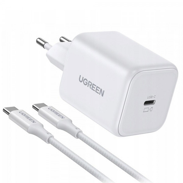 Incarcator Retea cu Cablu USB-C UGREEN X524 (65055), 45W, 3A, 1 x USB-C, Alb