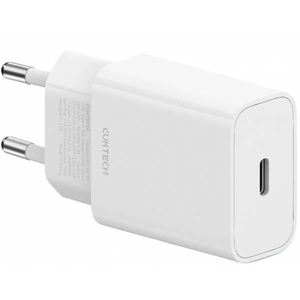 Incarcator Retea Cuktech HA716C, 20W, 3A, 1 x USB-C, Alb