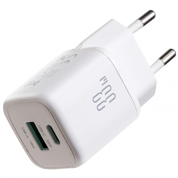 Incarcator Retea Joyroom JR-TG7, 33W, 3A, 1 x USB-A - 1 x USB-C, Alb