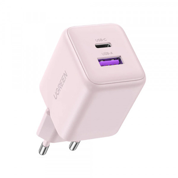 Incarcator Retea UGREEN X516, 30W, 3A, 1 x USB-A - 1 x USB-C, Roz