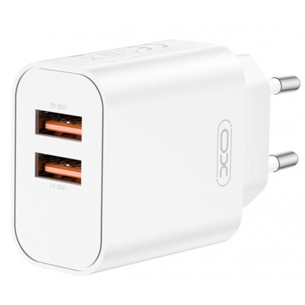 Incarcator Retea XO Design CE34, 12W, 2.4A, 2 x USB-A, Alb
