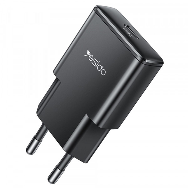 Incarcator Retea Yesido YC74, 30W, 3A, 1 x USB-C, Negru