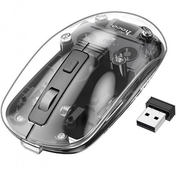 Mouse Wireless HOCO GM29, 1600DPI, BT / Wi-Fi, Negru